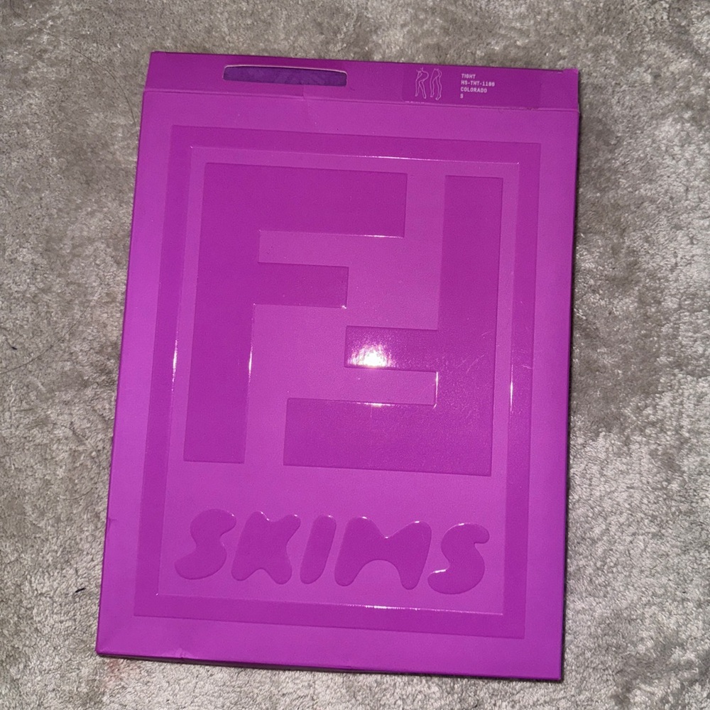 Fendi x SKIMS purple logo tights